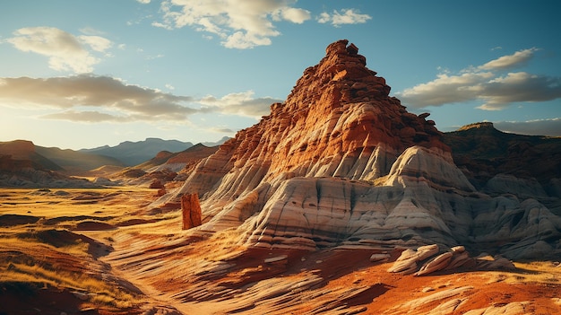 Vista aérea de Sandstone Butte en el desierto de Utah