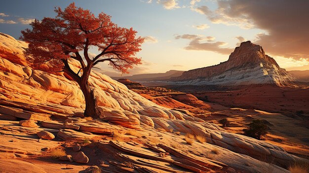 Vista aérea de Sandstone Butte en el desierto de Utah