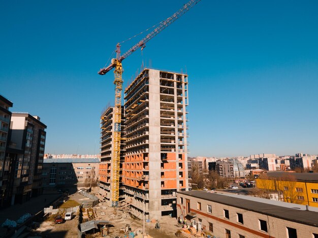 Vista aérea del sitio de construcción