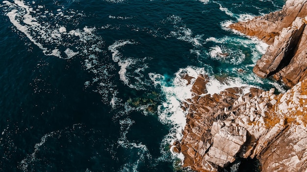 Vista aérea sobre el Océano Atlántico