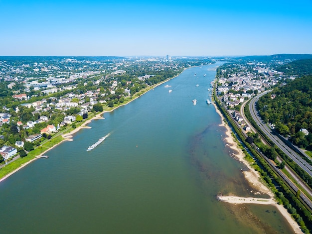 Vista aérea del suburbio de Bonn Alemania