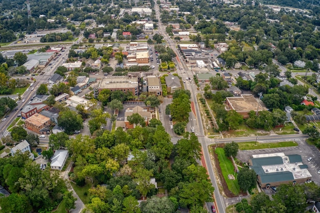 Vista aérea del suburbio de Charleston de Summerville, Carolina del Sur