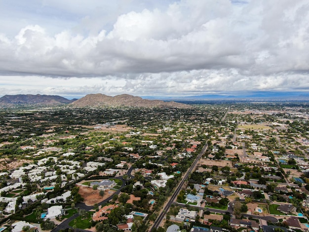 Vista aérea superior Scottsdale Phoenix Arizona EE.UU.