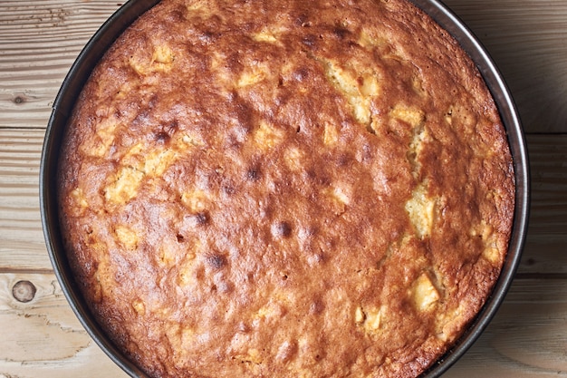 Vista aérea de tarta de tarta de manzana casera