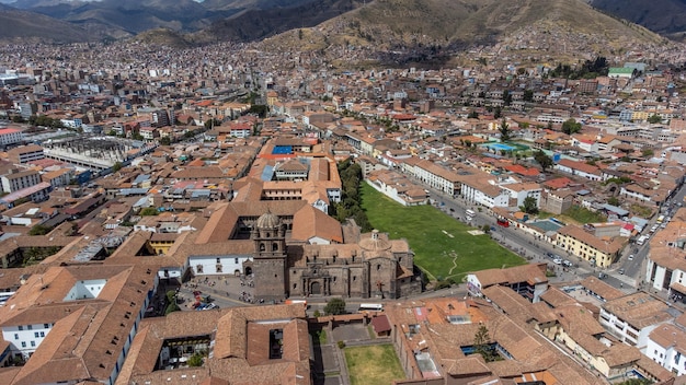 Vista aérea del templo de Coricancha en Cusco