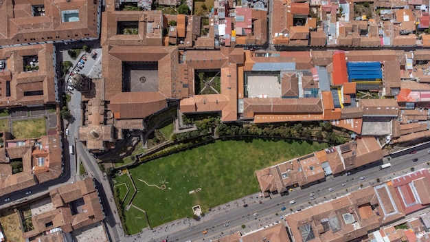 Vista aérea del templo de Coricancha en Cusco