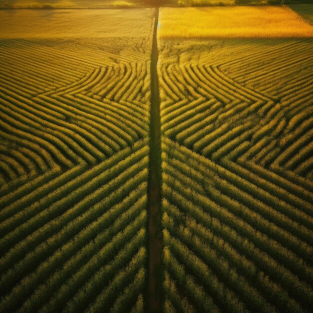 Vista aérea de las tierras de cultivo rurales