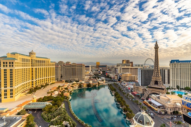 Vista aérea de la tira de Las Vegas