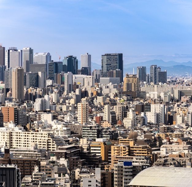 Foto vista aérea de tokio rascacielos shinjuku.