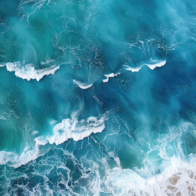 Vista aérea de las tormentosas olas del océano Fondo de naturaleza abstracta