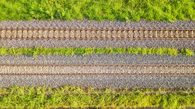 Una vista aérea de las vías del ferrocarril