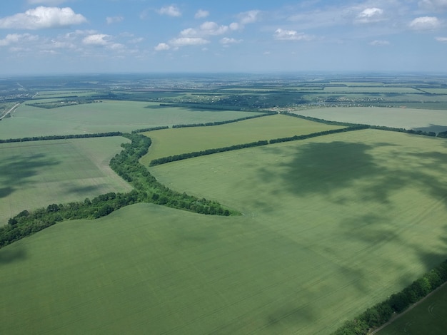 Vista aérea de una zona rural verde