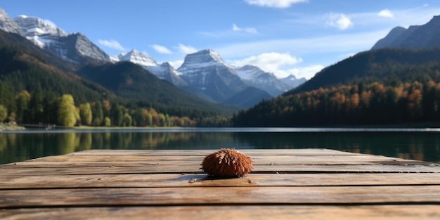 Vista al lago de montaña