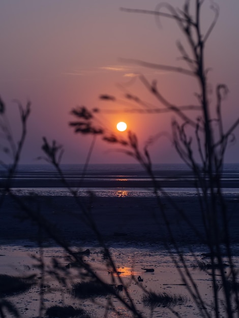 vista al mar al atardecer