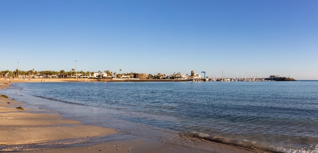vista al mar de la playa de Caleta de Fuste, Fuerteventura