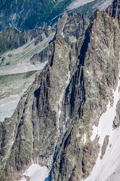 Foto vista de los alpes desde la aiguille du midi chamonix