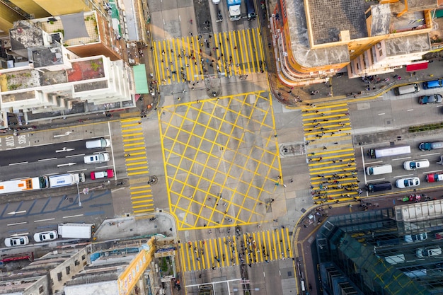 Foto vista de alto ángulo de la calle de la ciudad