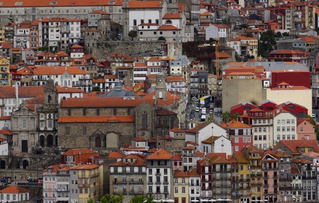 Foto vista de alto ángulo del distrito residencial