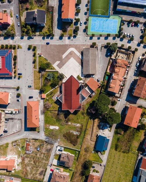 Foto vista de alto ángulo de los edificios en la ciudad