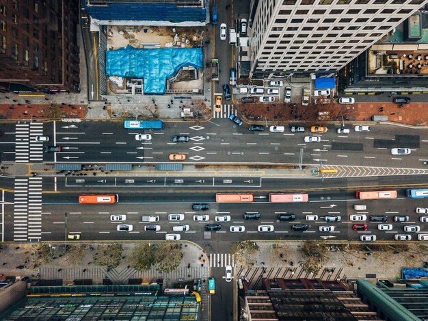 Foto vista de alto ángulo de los edificios en la ciudad