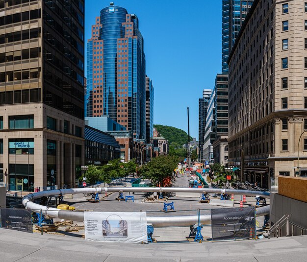 Foto vista de alto ángulo de los edificios en la ciudad