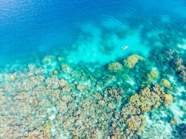 Vista de alto ángulo del mar azul
