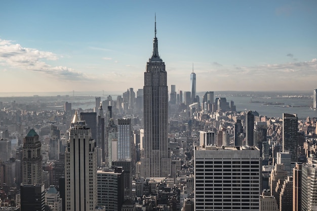 Vista de alto ángulo del paisaje de la ciudad de Nueva York