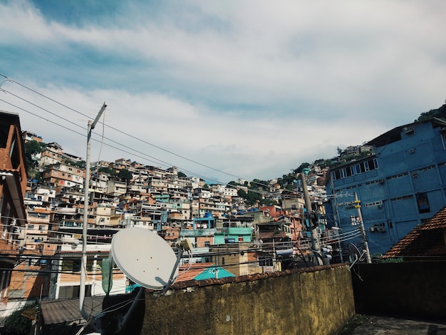 Foto vista de alto ángulo del paisaje urbano contra el cielo