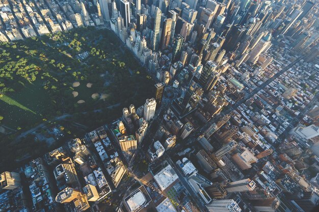 Foto vista de alto ángulo del paisaje urbano