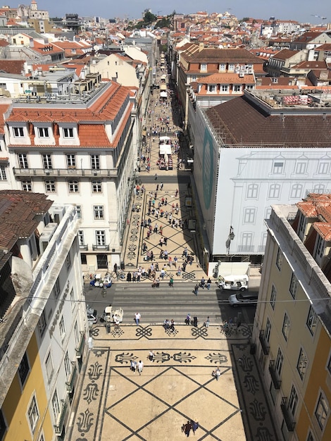 Foto vista de alto ángulo del paisaje urbano