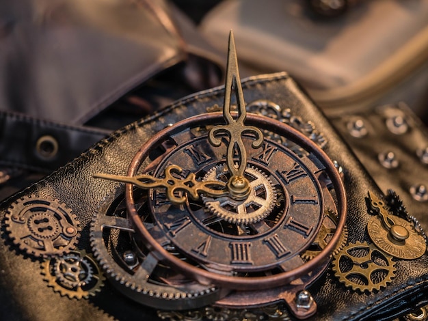 Vista de alto ángulo de un reloj vintage