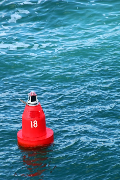 Foto vista de alto ángulo de rojo flotando en el agua