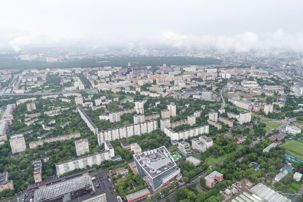 Vista desde una altura de la ciudad de Moscú. Rusia.