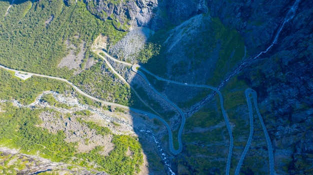 La vista desde la altura del trollstigen, Norwa