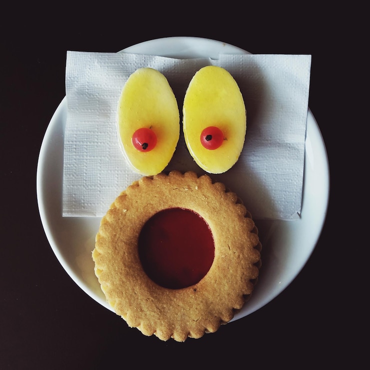 Foto vista de ángulo alto de los alimentos en el plato