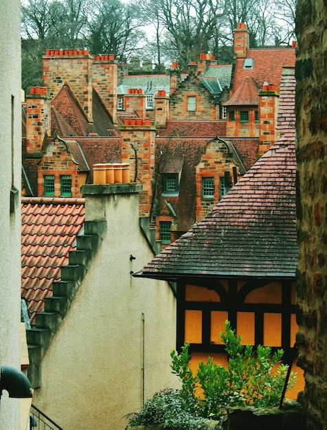 Foto vista de ángulo alto del antiguo edificio