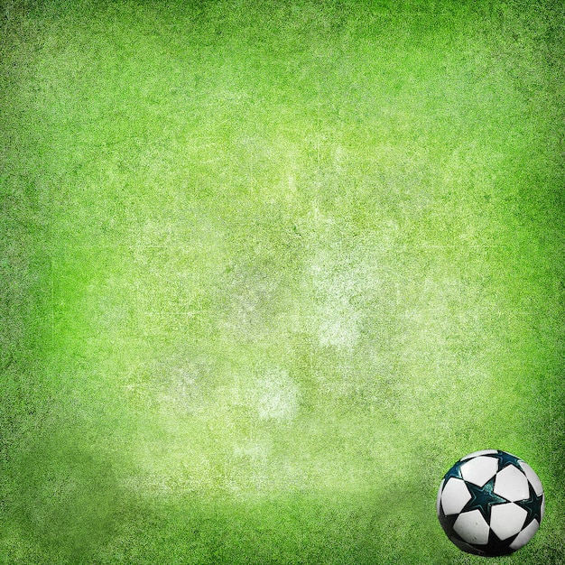 Vista de ángulo alto del balón de fútbol sobre el césped