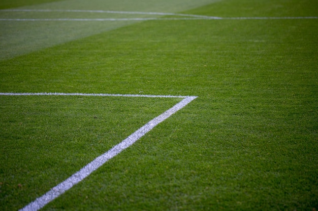 Foto vista en ángulo alto del campo de fútbol