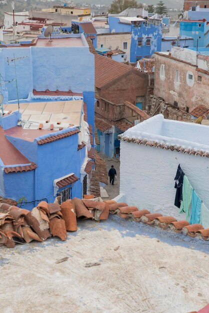 Foto vista en ángulo alto de las casas de la ciudad