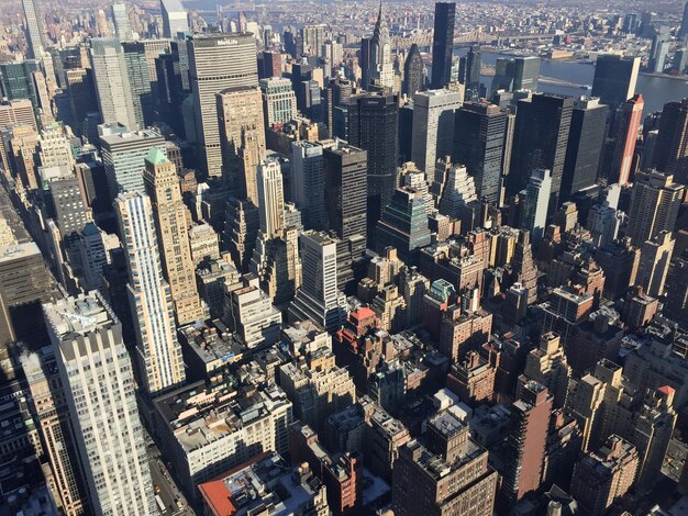 Foto vista en ángulo alto de los edificios de la ciudad