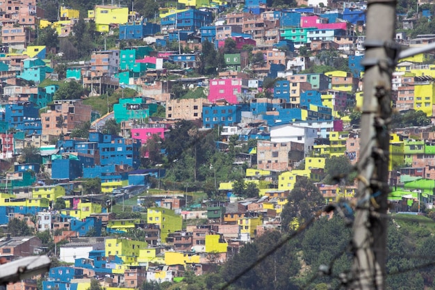 Foto vista en ángulo alto de los edificios de la ciudad