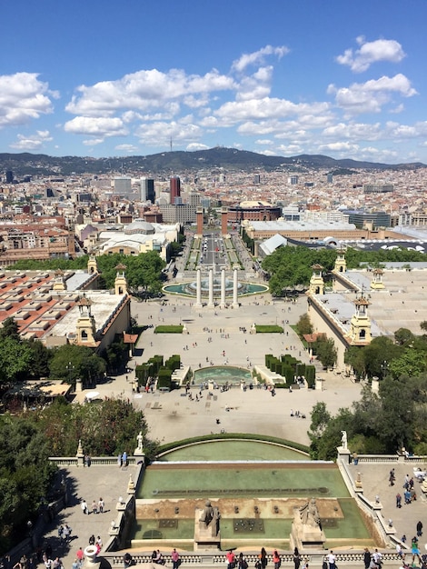 Foto vista en ángulo alto de los edificios de la ciudad