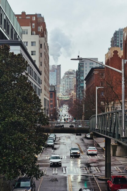 Foto vista en ángulo alto de los edificios de la ciudad