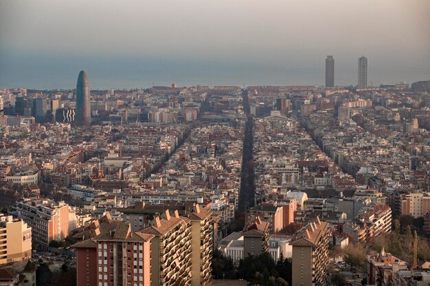 Vista en ángulo alto de los edificios de la ciudad