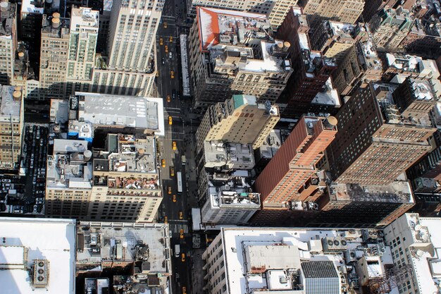 Foto vista en ángulo alto de los edificios de la ciudad