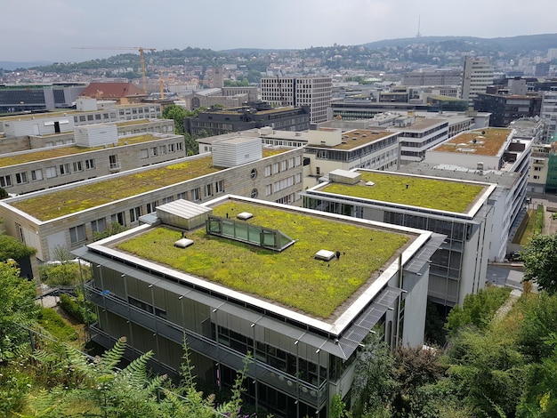 Vista en ángulo alto de los edificios de la ciudad