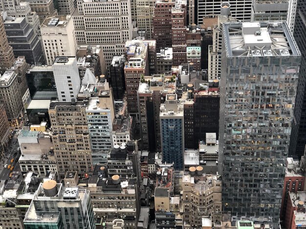 Foto vista en ángulo alto de los edificios de la ciudad