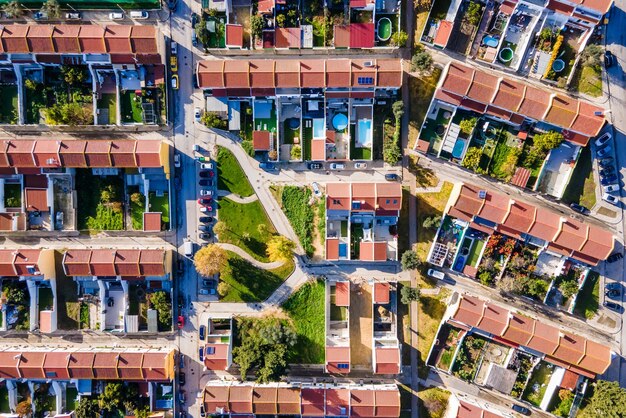 Vista en ángulo alto de los edificios de la ciudad