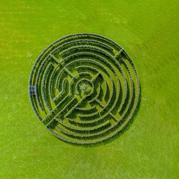 Vista desde un ángulo alto de la escalera de caracol