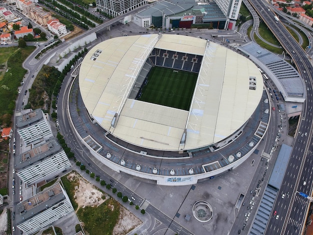 Foto vista en ángulo alto del estadio